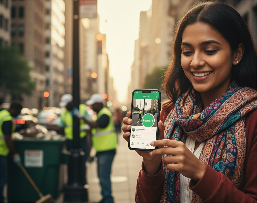 Tracking complaint status on app with progress